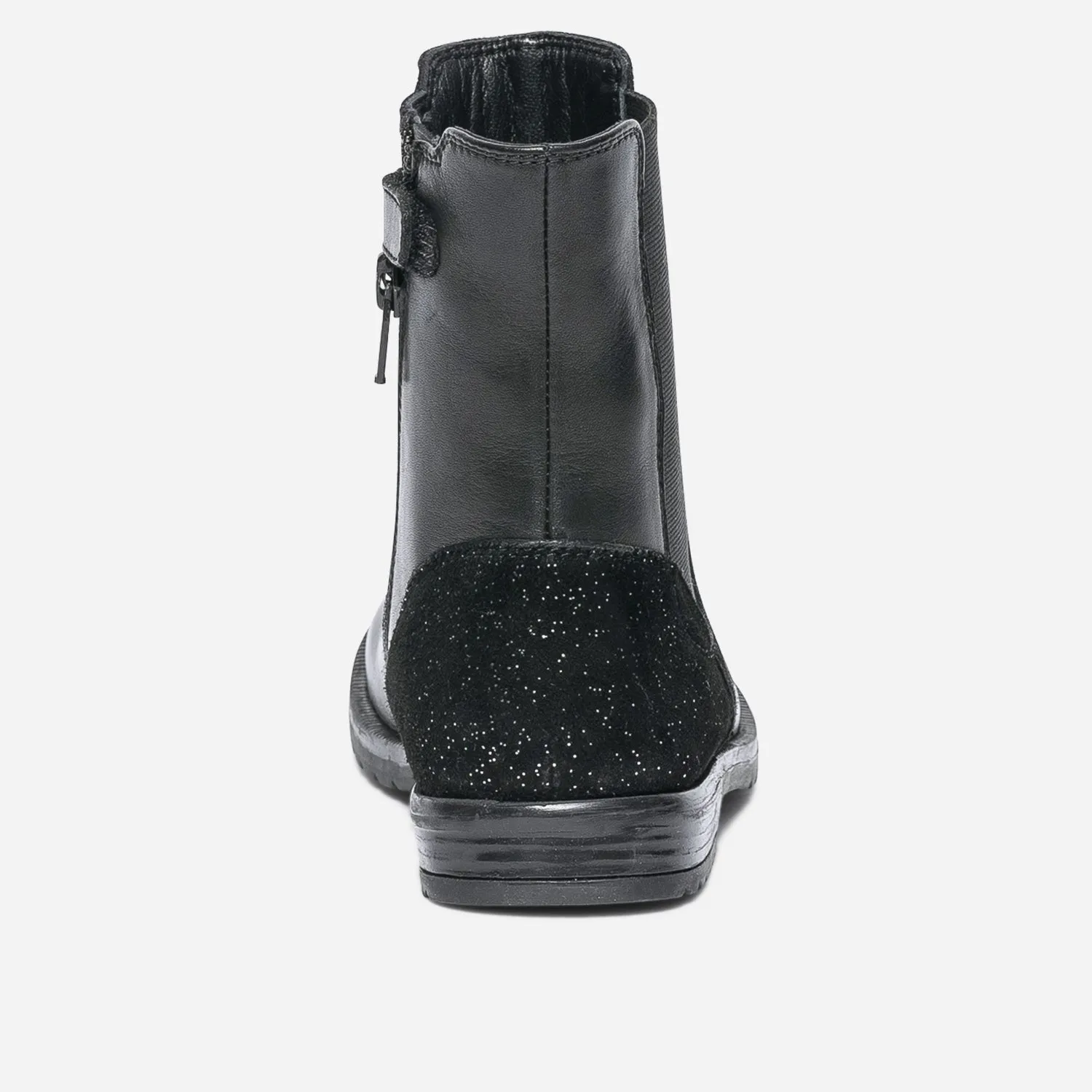 Boots noir en cuir et cuir velours - Boots Enfant | ERAM