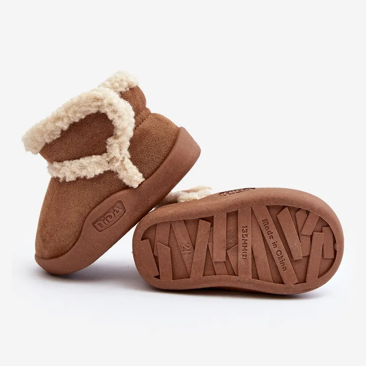 Bottes de neige Velcro pour enfants Camel Unitia brun