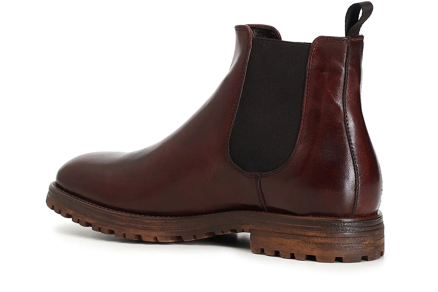 bottines en cuir avec élastiques - CafèNoir