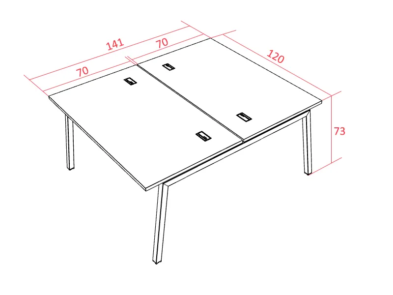 Bureau bench 2 personnes Aska A - Columbia
