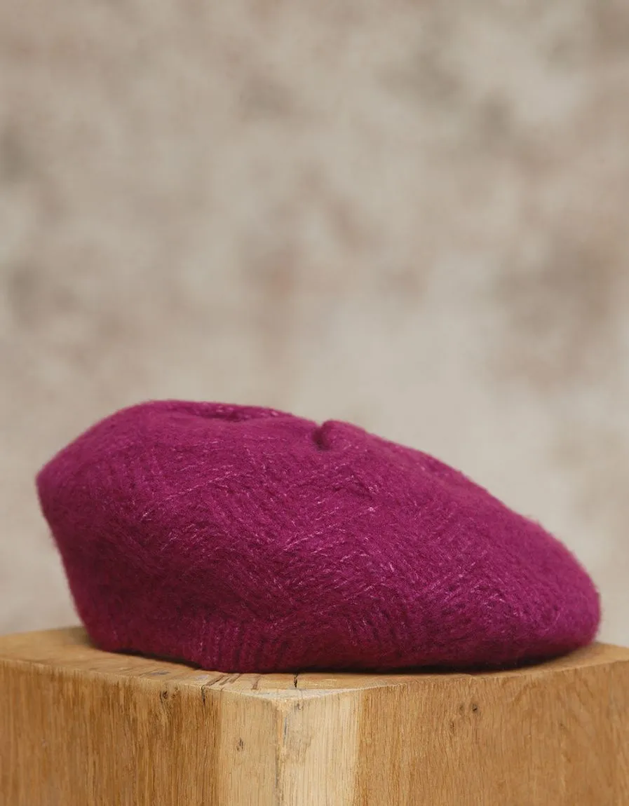 Béret maille violet - Accessoires