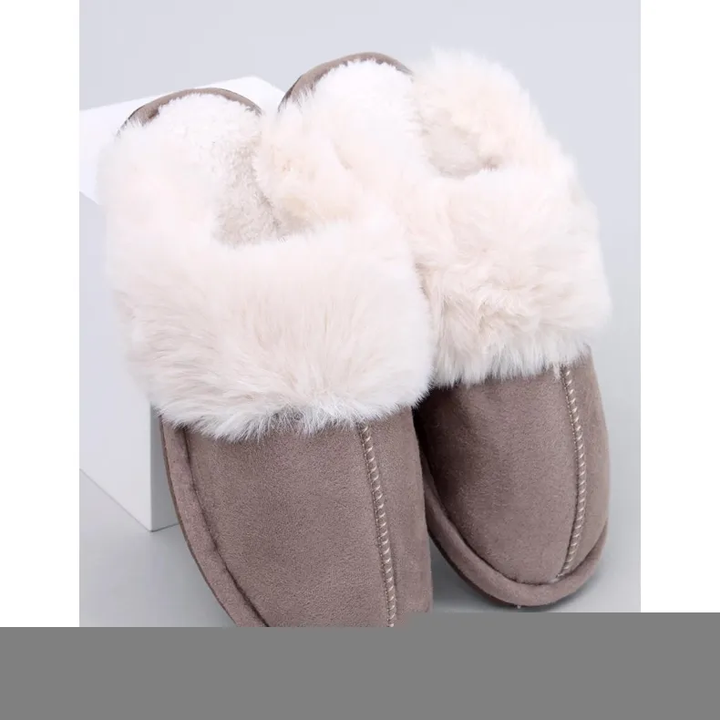 Chaussons femme Otteys Mocca avec fourrure brun