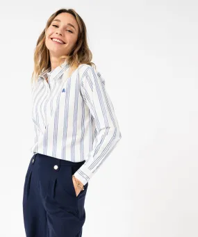 chemise rayee en coton femme - lulucastagnette blanc chemisiers