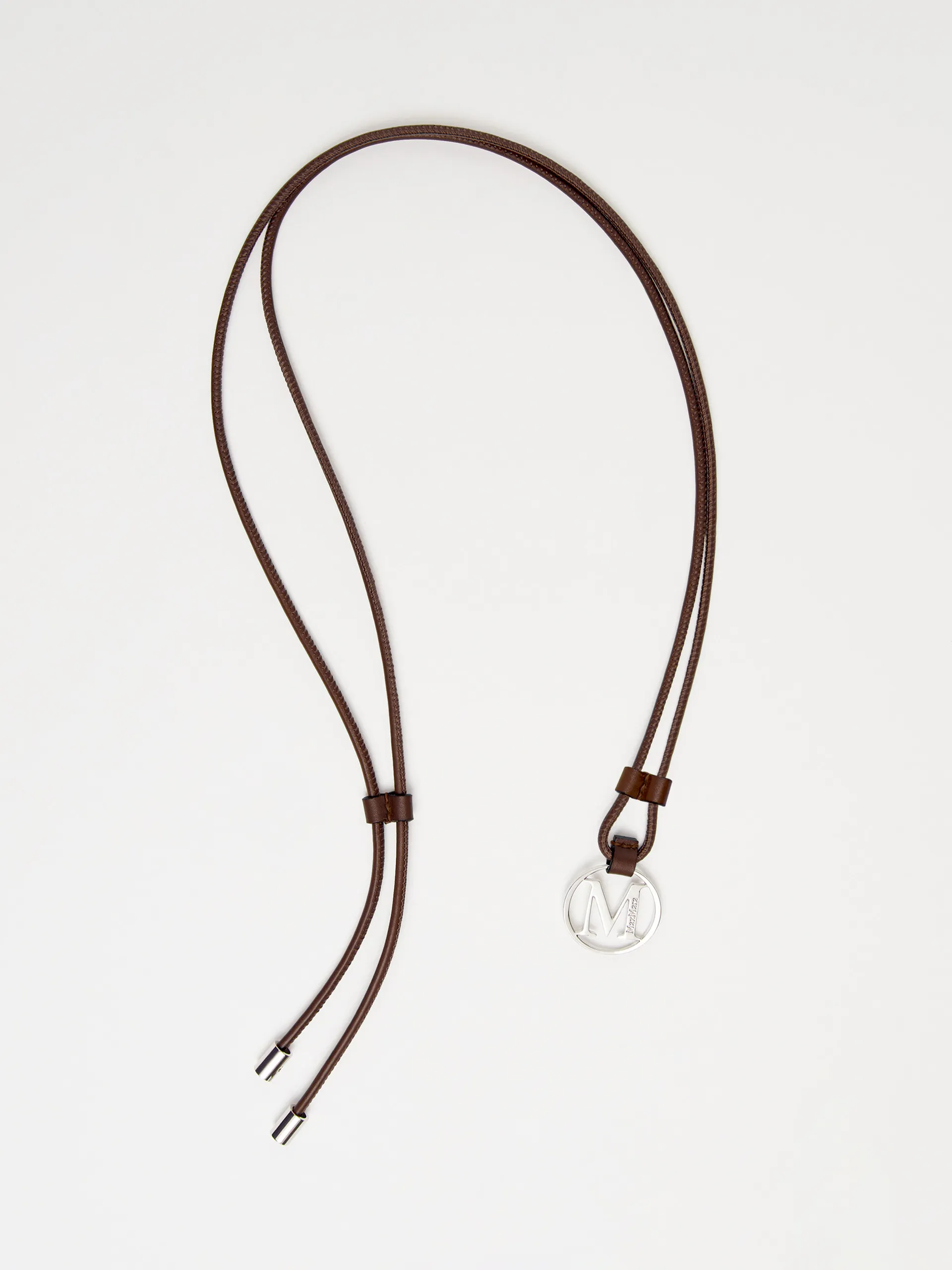 Cordon monogramme en cuir avec pendentif