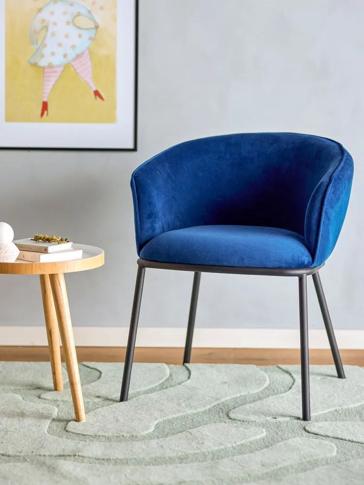 Cortone chaise de salle à manger, blue, polyester recyclé