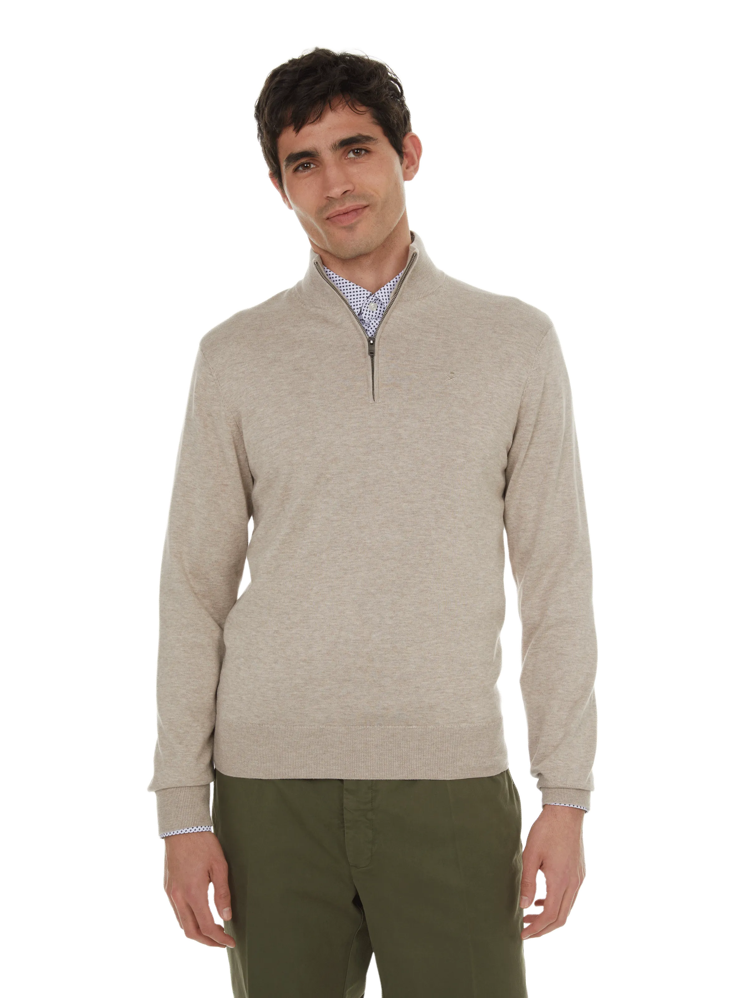 HACKETT  Pull col montant - Beige