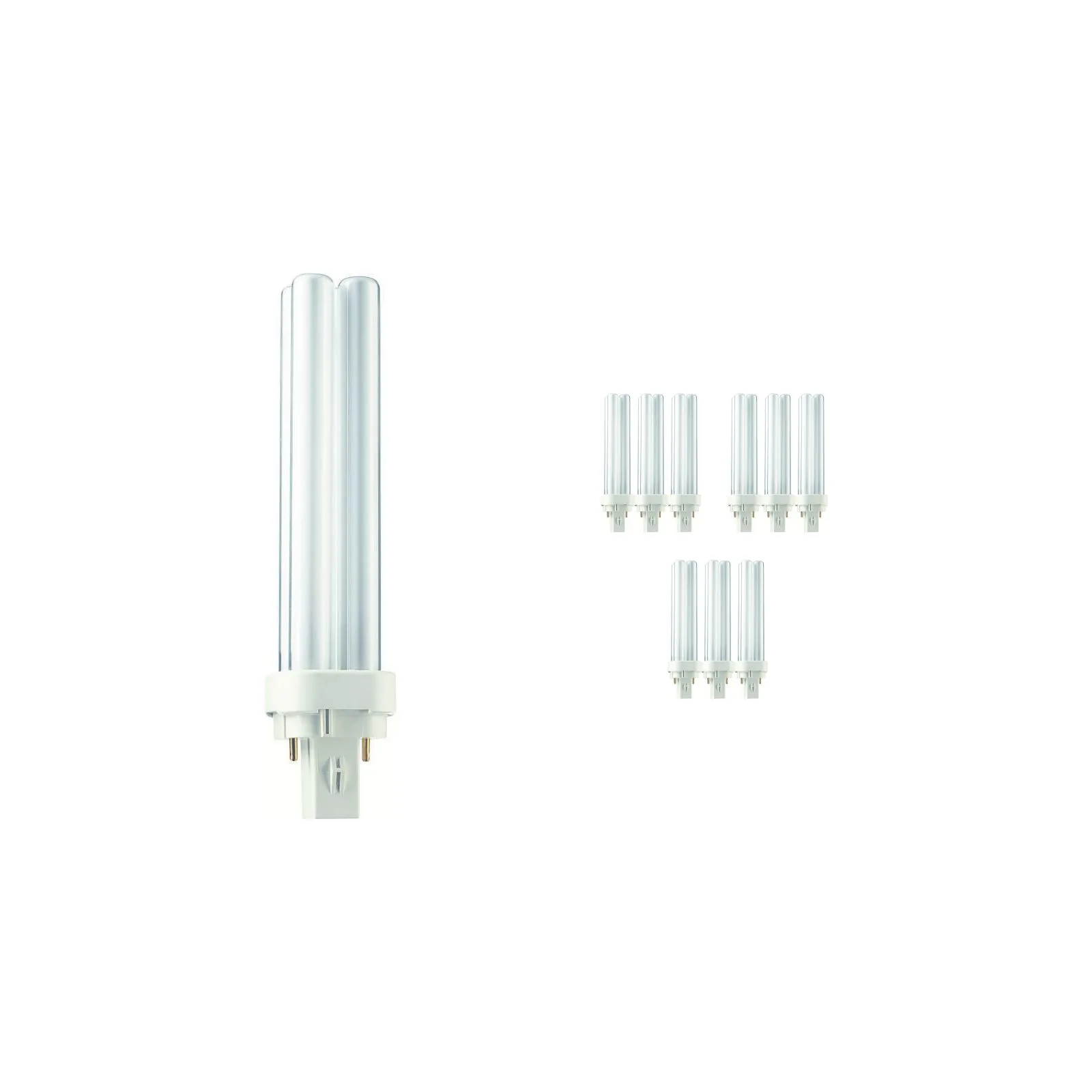 Lot 10x Philips MASTER PL-C 18W - 827 Blanc Très Chaud | 2 Pin