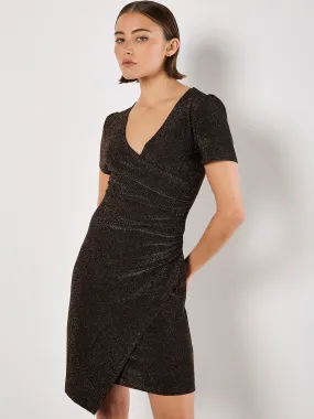 Mini-Robe Portefeuille Moulante Métallisée Vêtements Apricot