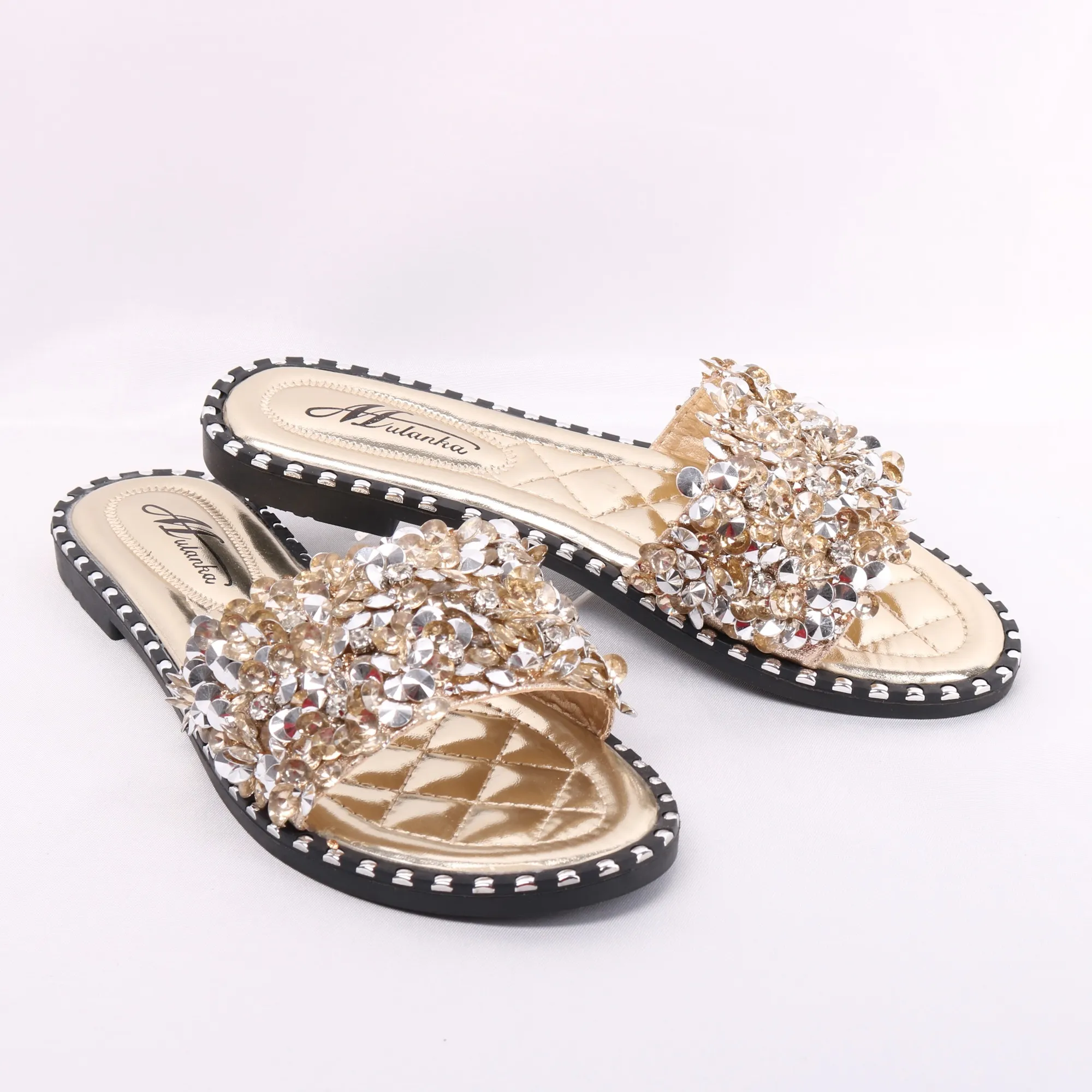 Mules plates – Simili cuir – Gold – 122540 – VOG