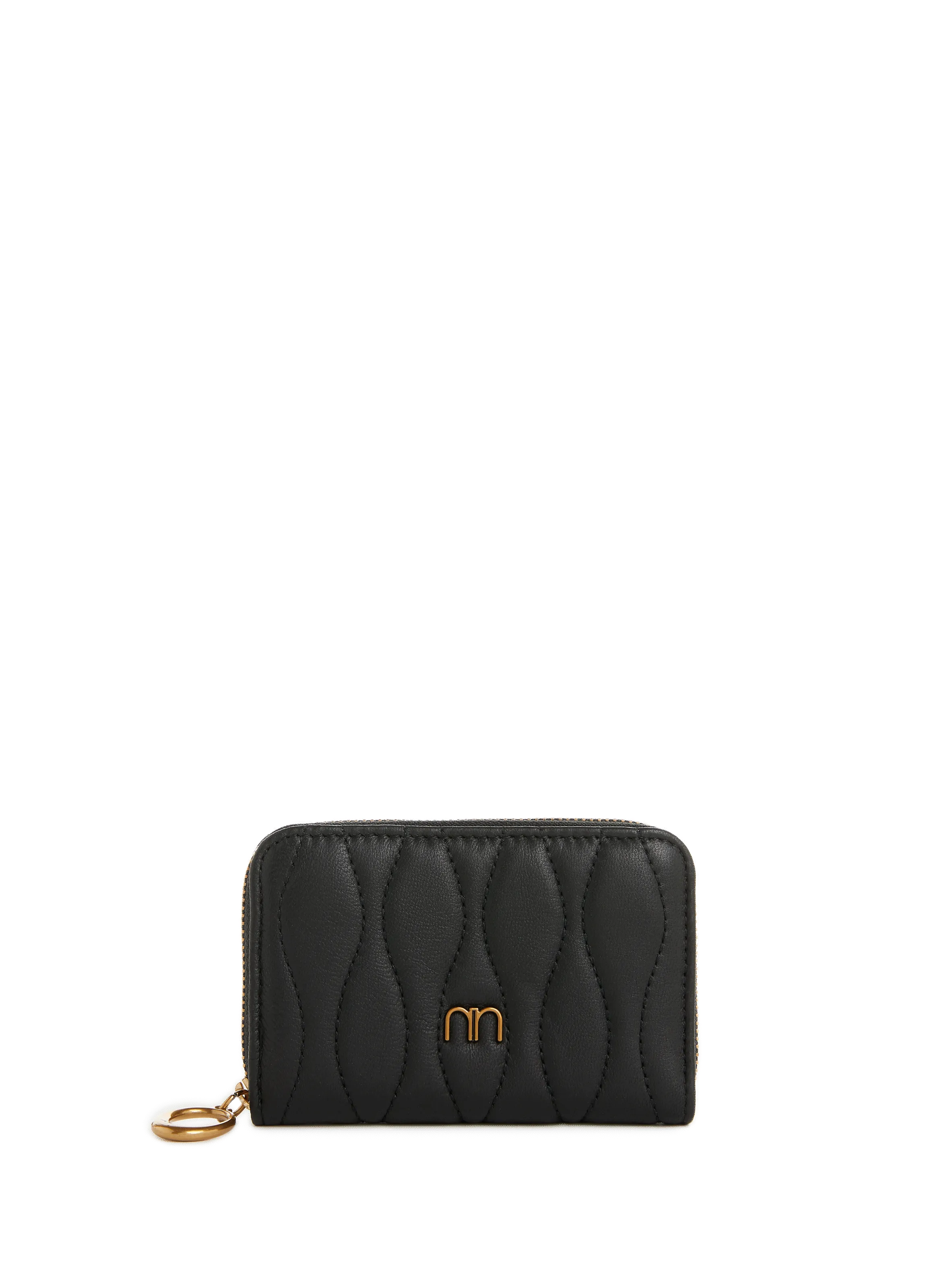 NAT & NIN  Porte-monnaie Kim en cuir - Noir