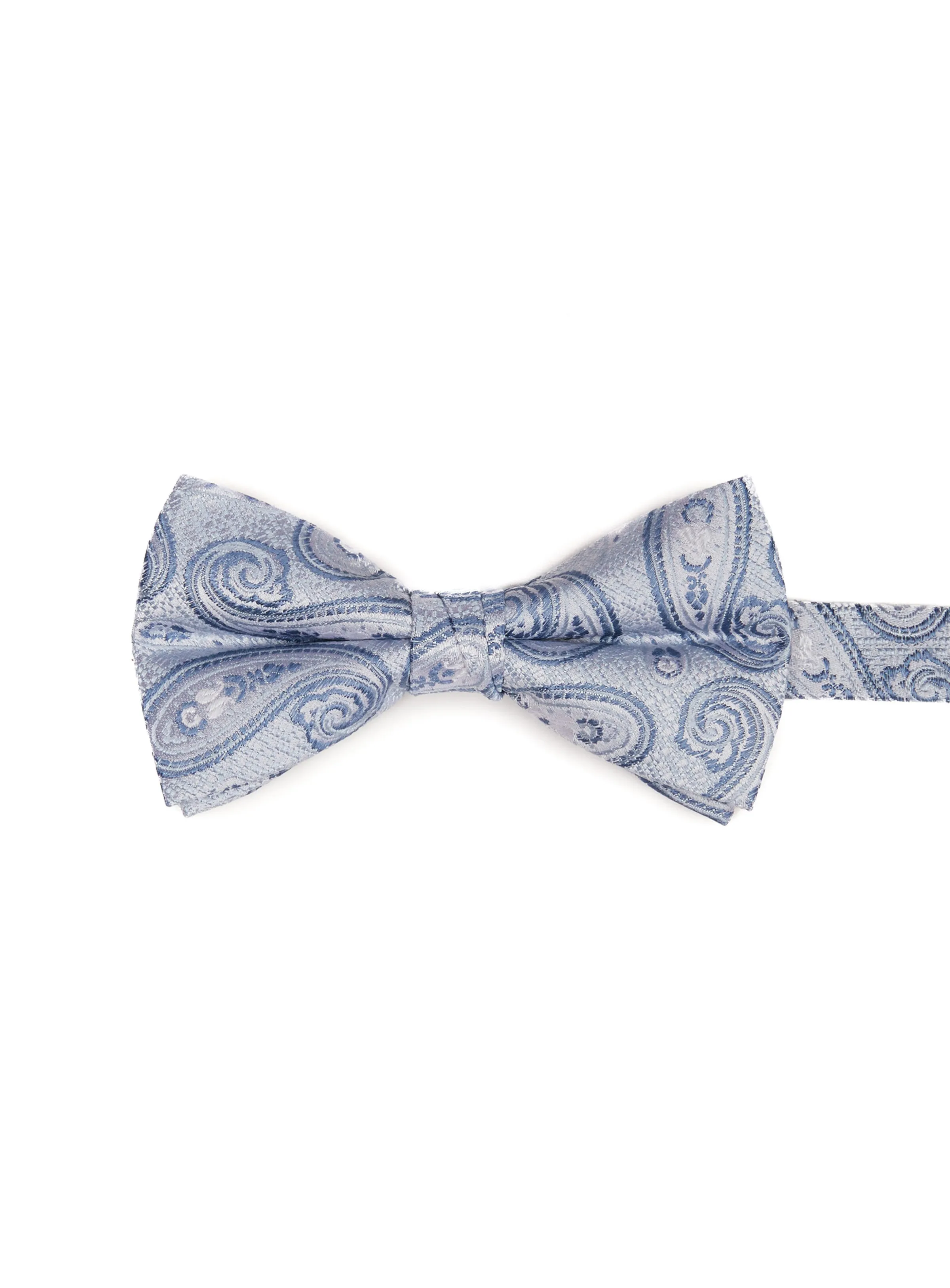 Noeud papillon bleu à motif paisley
