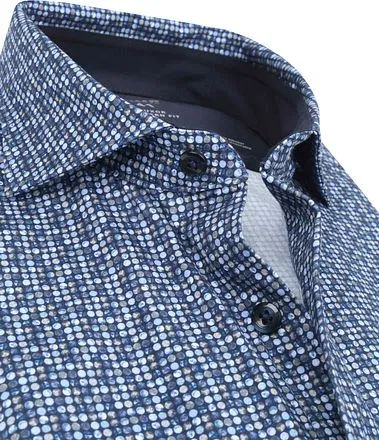OLYMP Luxor MF Chemise Impression Bleu Foncé 120414-18 comm