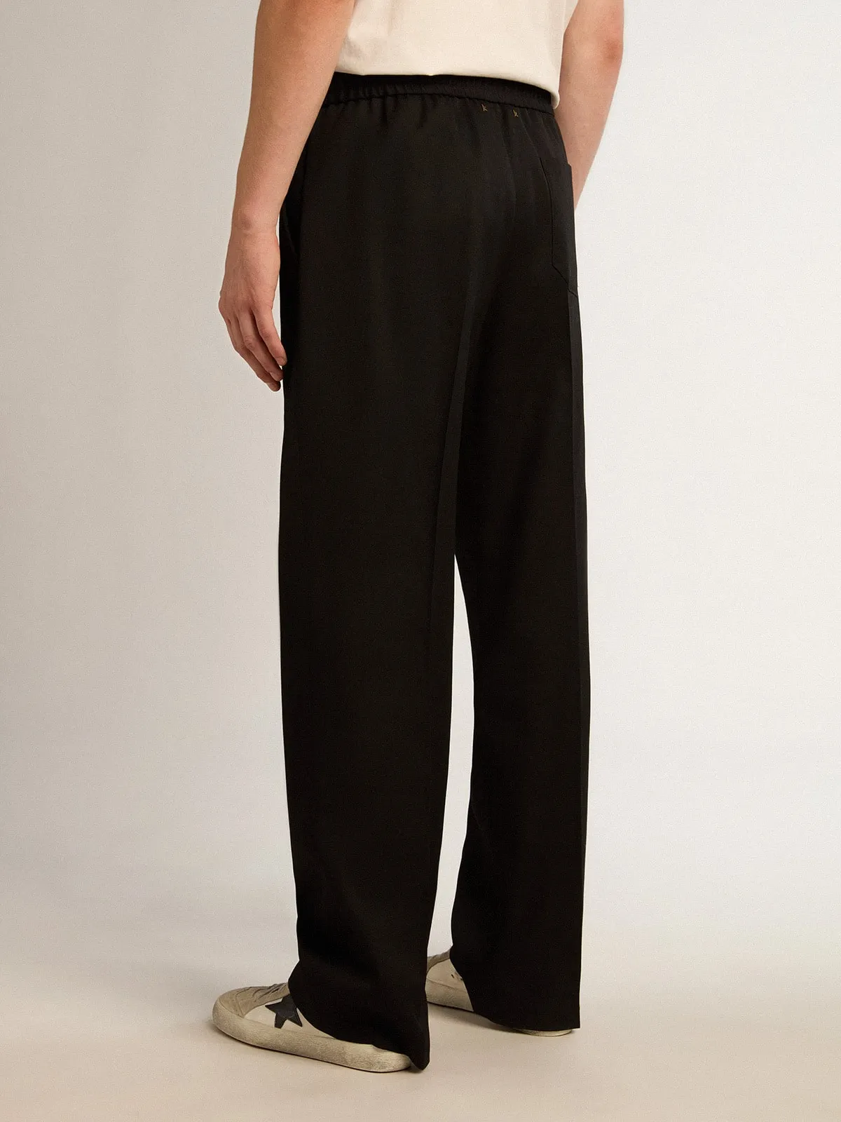 Pantalon de jogging pour homme en laine noire