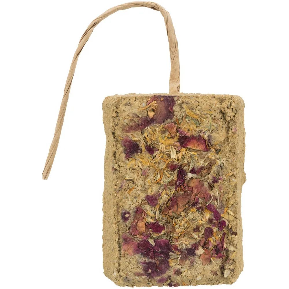 Pierre d'argile aux fleurs pièce de100g pour rongeurs