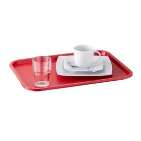 Plateau self-service et snack rouge 41x30,5cm