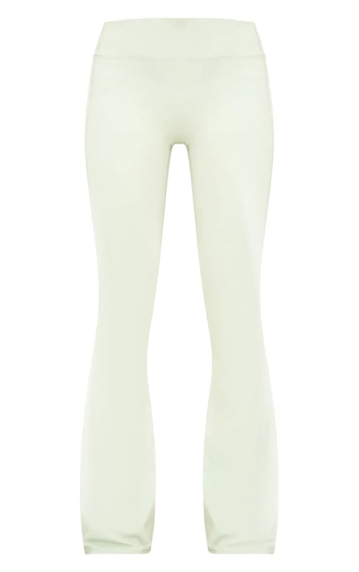PRETTYLITTLETHING Pantalon de yoga flare vert matcha sculpt à taille haute