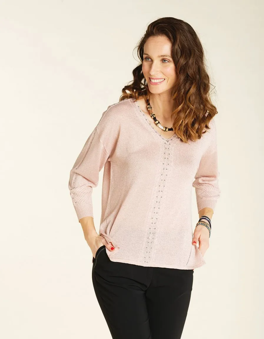 Pull chic brillant rose - Pulls