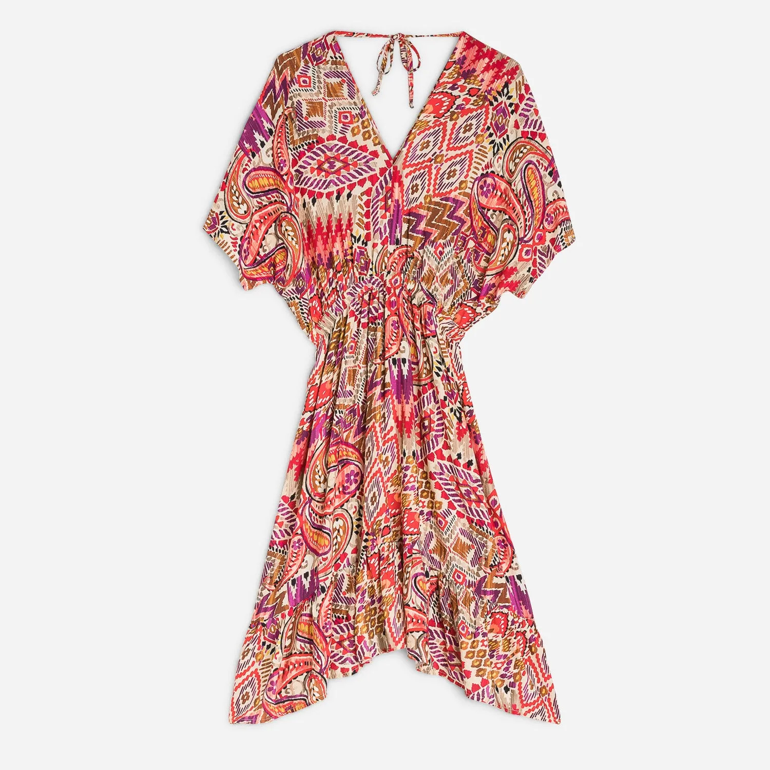 Robe TEXTO écrue à motif ikat - Eram Accessoires | ERAM