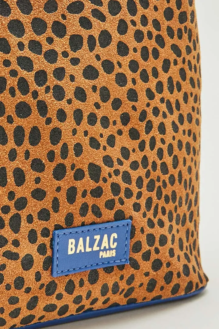 Sac Orion bi-matière guépard et bleu