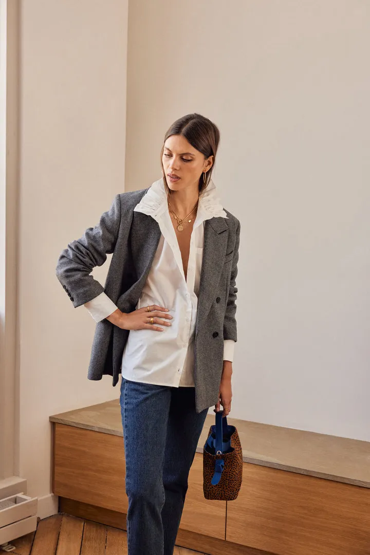 Sac Orion bi-matière guépard et bleu