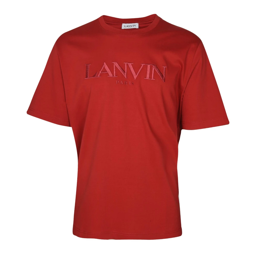 T-shirt en coton rouge à col rond