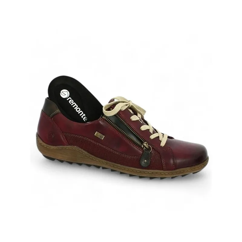 Tennis cuir bordeaux confort quotidien NOA