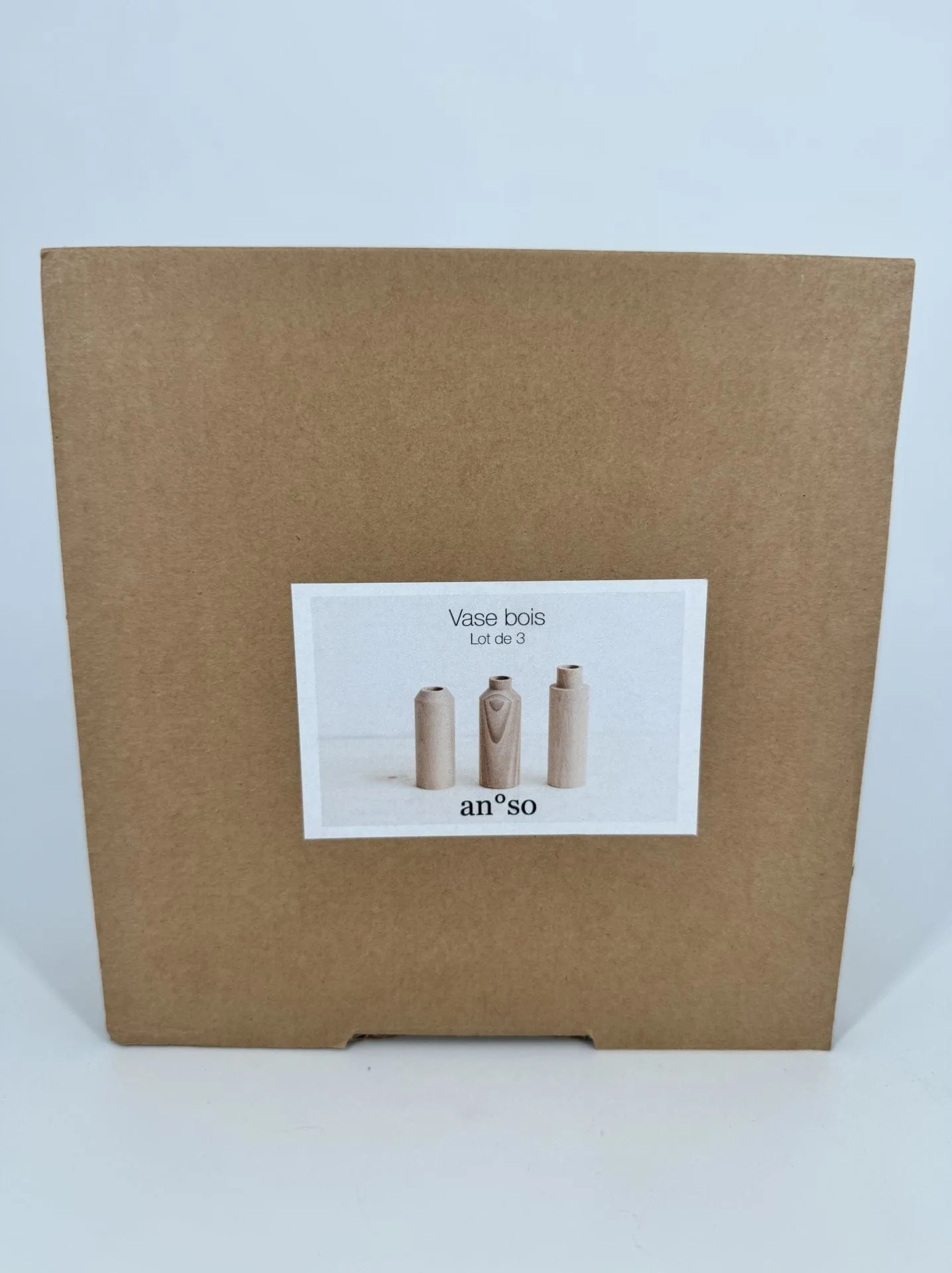 Trio de vases teintés noyer An So (Grand Modèle)