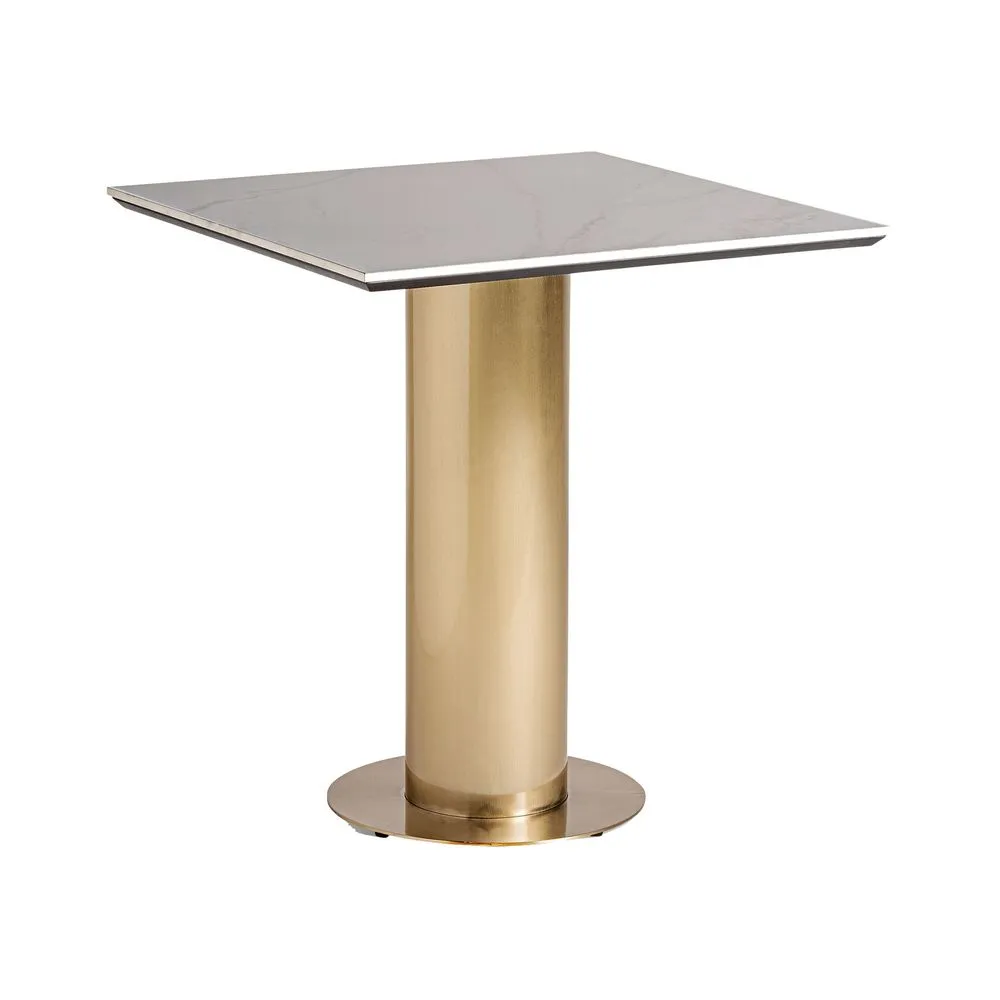 White steel bar table in 70x70x76 cm